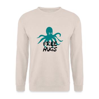 free hugs - Unisex Pullover - Sand - Vorne - Alina (178cm) & Michal (187cm)