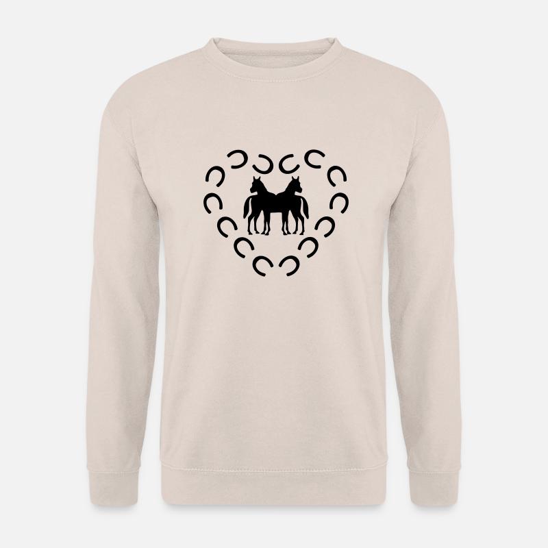 hufeisen pferd,herz - Unisex Pullover - Sand