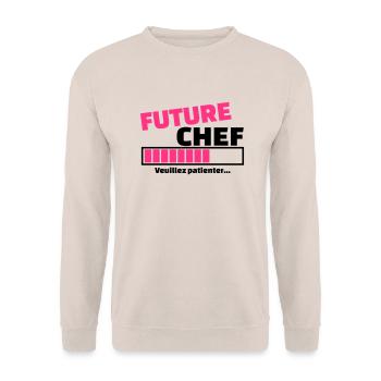 future chef - Sweat-shirt Unisexe - sable - Devant - Alina (178cm) & Michal (187cm)