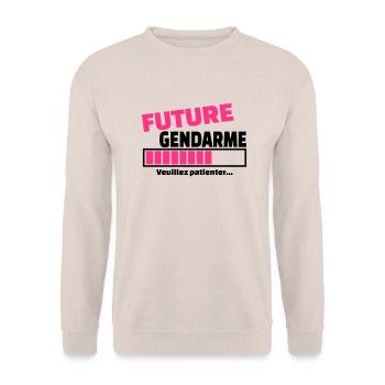 future gendarme - Sweat-shirt Unisexe - sable - Devant - Alina (178cm) & Michal (187cm)