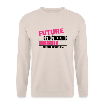 future esthéticienne - Sweat-shirt Unisexe - sable - Devant - Alina (178cm) & Michal (187cm)