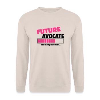 future avocate - Sweat-shirt Unisexe - sable - Devant - Alina (178cm) & Michal (187cm)