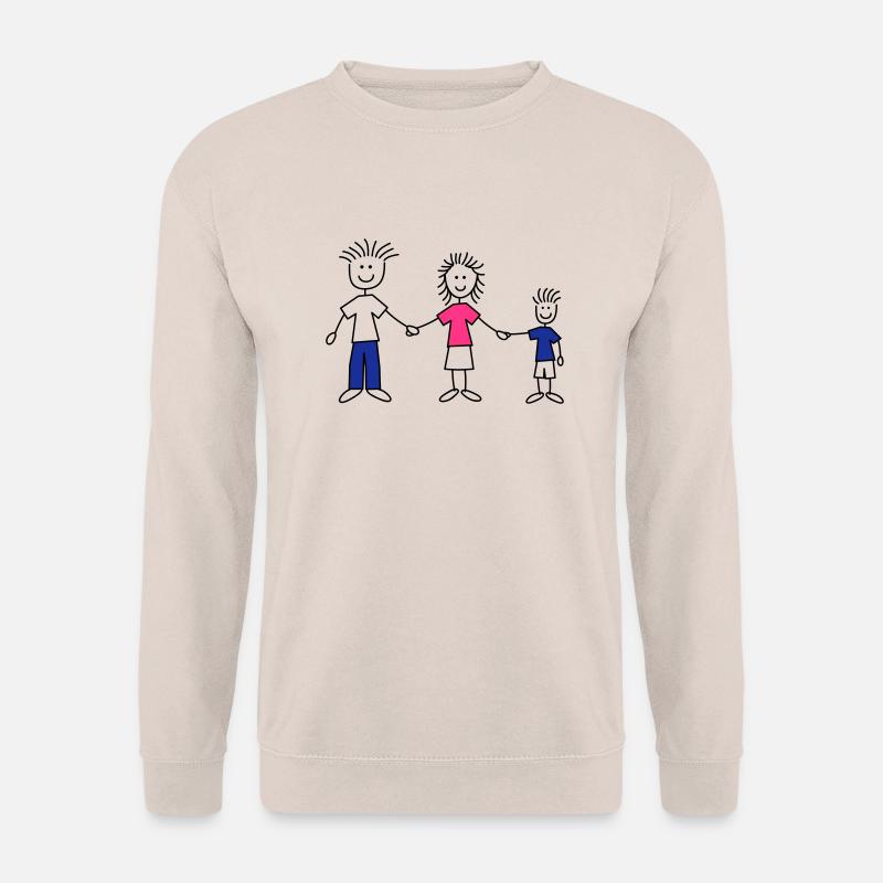 family_dad_and_mom_with_boy_3c - Unisex Pullover - Sand