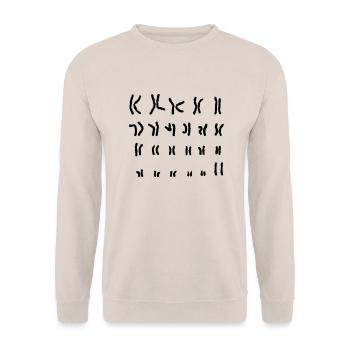 Chromosom xx Nerd-Shirt - Unisex Pullover - Sand - Vorne - Alina (178cm) & Michal (187cm)