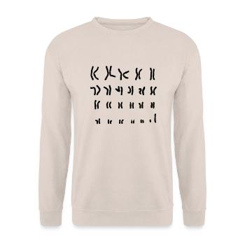 Chromosom xy Nerd-Shirt - Unisex Pullover - Sand - Vorne - Alina (178cm) & Michal (187cm)