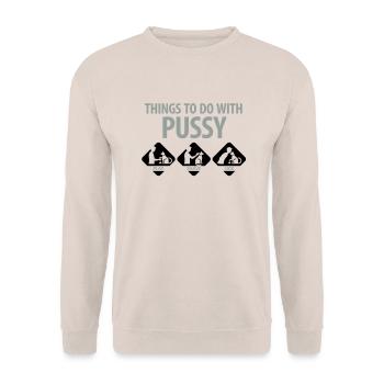 Les choses que vous pouvez faire avec une chatte. - Sweat-shirt Unisexe - sable - Devant - Alina (178cm) & Michal (187cm)