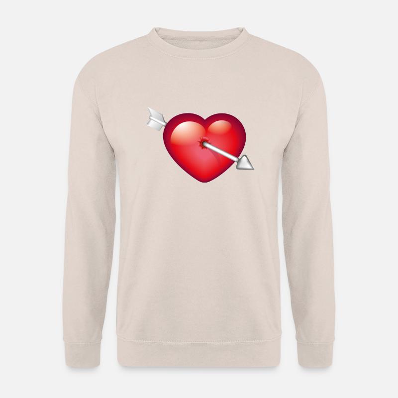 Smiley Heart with arrow - Unisex Pullover - Sand