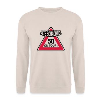 Geburstag Frau Alte Schachtel 50 Birthday - Unisex Pullover - Sand - Vorne - Alina (178cm) & Michal (187cm)