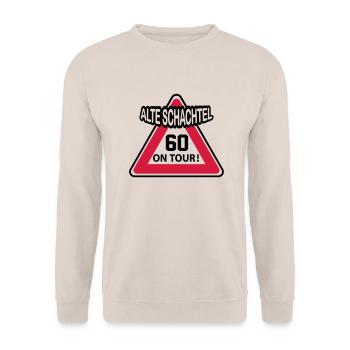 Geburstag Frau Alte Schachtel 60 Birthday - Unisex Pullover - Sand - Vorne - Alina (178cm) & Michal (187cm)