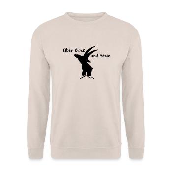 Über Bock und Bein - Unisex Pullover - Sand - Vorne - Alina (178cm) & Michal (187cm)