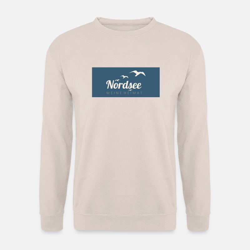 Nordsee Vögel Silhouette Design Schriftzug - Unisex Pullover - Sand