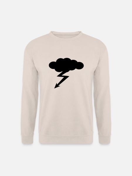 Wolke mit Blitz - Gewitter - Unisex Pullover - Sand
