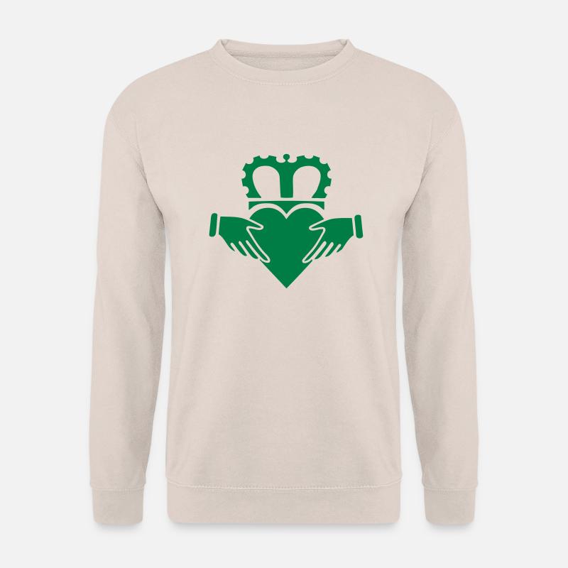 Claddagh Verlobungsring Liebe Irland - Unisex Pullover - Sand