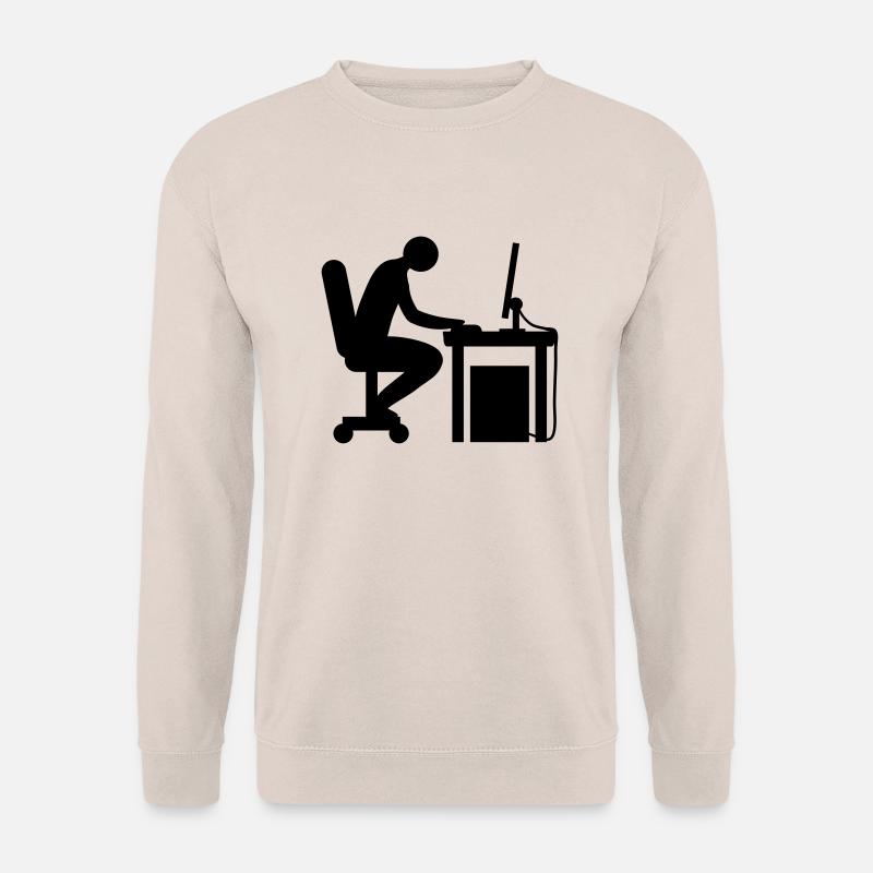Computer desk nerd - Unisex Sweatshirt - sand