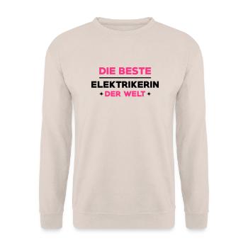 Elektriker Elektrikerin Elektrizität Heimwerker - Unisex Pullover - Sand - Vorne - Alina (178cm) & Michal (187cm)
