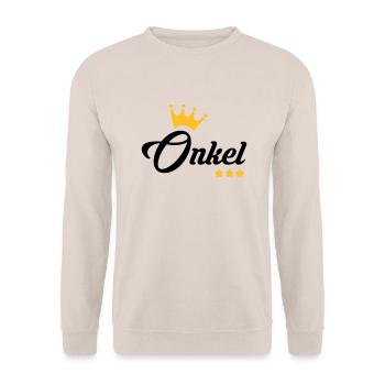 Onkel / Tante / Vetter / Cousin / Kusine - Unisex Pullover - Sand - Vorne - Alina (178cm) & Michal (187cm)