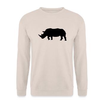 rhino silhouette design - Unisex Pullover - Sand - Vorne - Alina (178cm) & Michal (187cm)