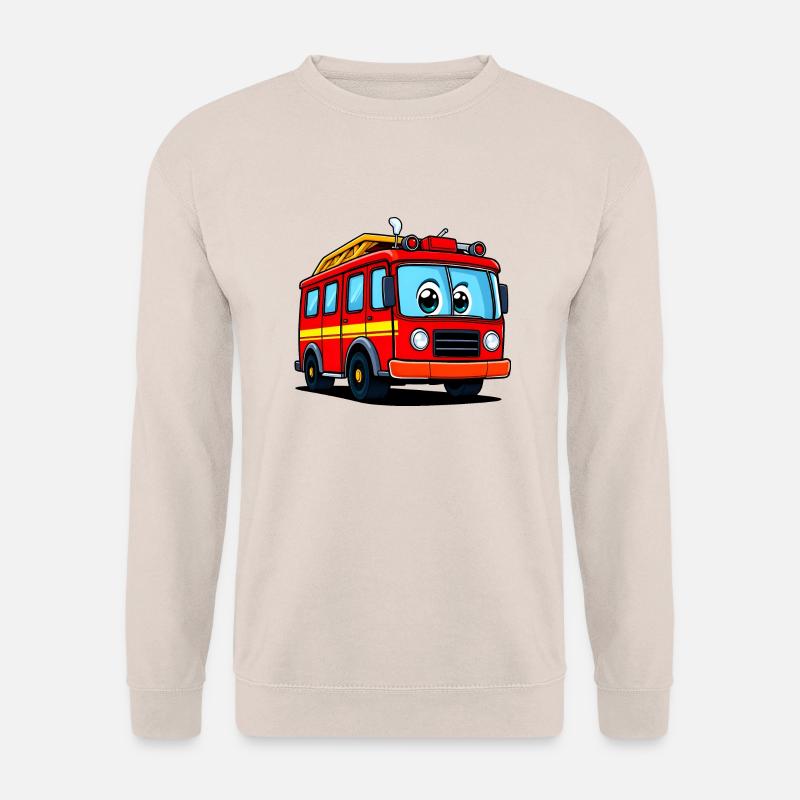 Verspielte Feuerwehrauto Comic-Illustration - Unisex Pullover - Sand