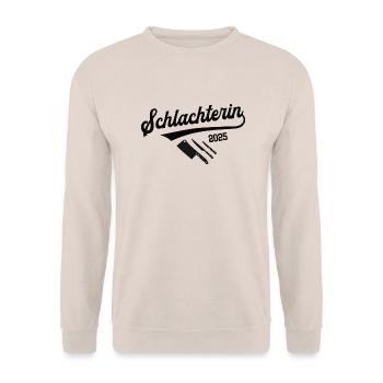 Schlachterin 2025 Beruf Schlachter Schlachterei - Unisex Pullover - Sand - Vorne - Alina (178cm) & Michal (187cm)