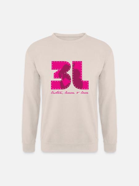 3L listen learn love pink - Unisex Pullover - Sand