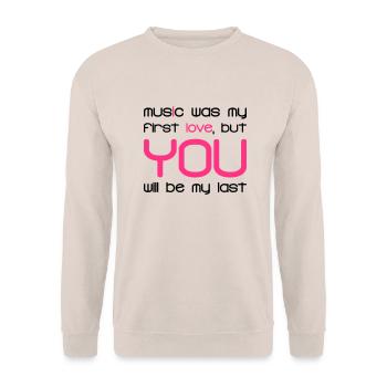 Music Was my First Love 2C - Sweat-shirt Unisexe - sable - Devant - Alina (178cm) & Michal (187cm)