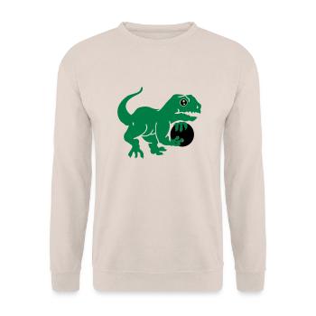 bowling dino (3c) - Unisex Sweatshirt - sand - Front - Alina (178cm) & Michal (187cm)