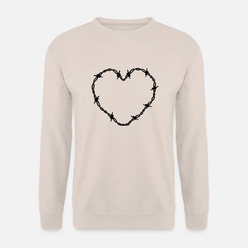 herz_stacheldrahtzaun - Unisex Pullover - Sand