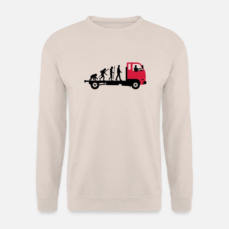 evolution_of_man_trucker_112013_a_2c - Unisex Sweatshirt - sand
