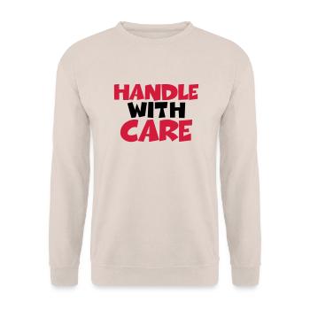 Handle with care - Unisex Sweatshirt - sand - Front - Alina (178cm) & Michal (187cm)
