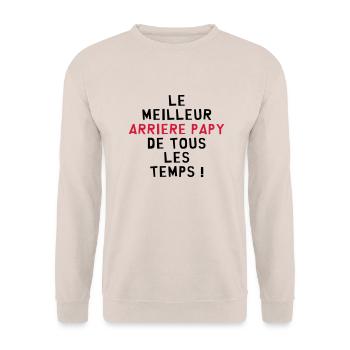 Papy / Grand Père / Famille / Papi / Drôle - Sweat-shirt Unisexe - sable - Devant - Alina (178cm) & Michal (187cm)