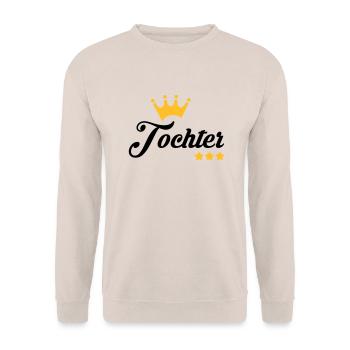 Sohn / Tochter / Familie / Mädchen - Unisex Pullover - Sand - Vorne - Alina (178cm) & Michal (187cm)