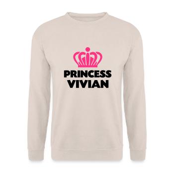 Princess vivian name thing crown - Unisex Sweatshirt - sand - Front - Alina (178cm) & Michal (187cm)