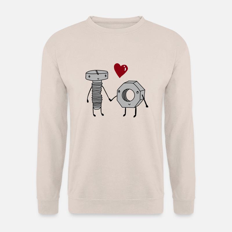 Schraube und Mutter in love - Unisex Pullover - Sand