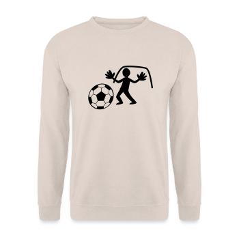GOALIE mit Handschuhen die Rettung der Ball - Unisex Pullover - Sand - Vorne - Alina (178cm) & Michal (187cm)