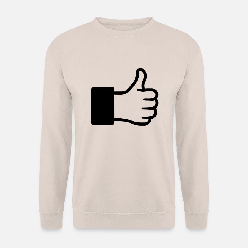 Gefällt mir, Daumen hoch, like, Okay, Super, Sieg - Unisex Pullover - Sand