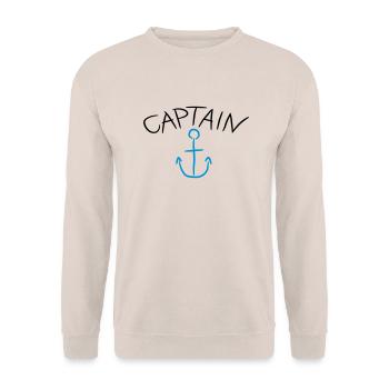 Capitaine ancre Comic Logo - Sweat-shirt Unisexe - sable - Devant - Alina (178cm) & Michal (187cm)