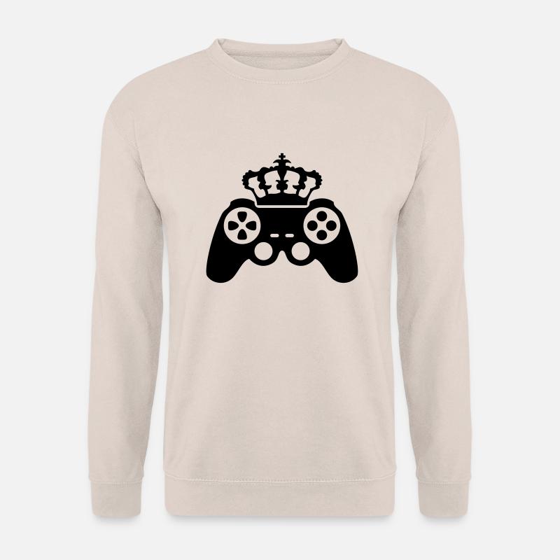 gamer king krone true controller logo könig 8 bit - Unisex Pullover - Sand