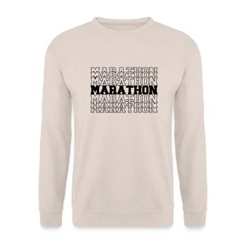 marathon - Sweat-shirt Unisexe - sable - Devant - Alina (178cm) & Michal (187cm)