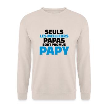 seuls les meilleurs papas sont promus papy - Sweat-shirt Unisexe - sable - Devant - Alina (178cm) & Michal (187cm)