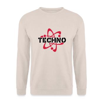 Techno__V003 - Unisex Sweatshirt - sand - Front - Alina (178cm) & Michal (187cm)