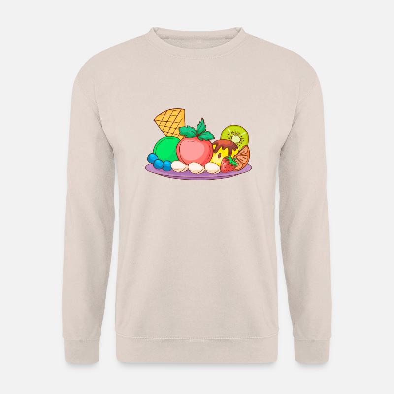 Eis Speiseeis Eiskrem Eiscreme Kugeleis Eisbecher - Unisex Pullover - Sand