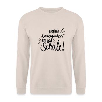 Tschüss kindergarten - Unisex Pullover - Sand - Vorne - Alina (178cm) & Michal (187cm)