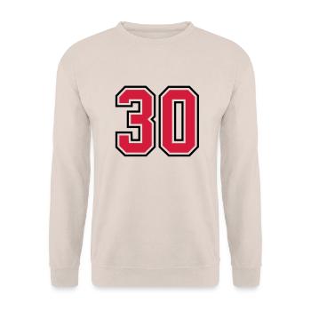 30 sports jersey football number - Unisex Pullover - Sand - Vorne - Alina (178cm) & Michal (187cm)