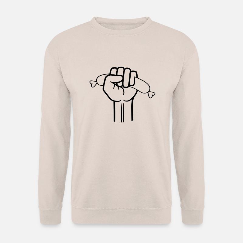 lecker wuerstchen hunger grillen schuerze grill me - Unisex Pullover - Sand
