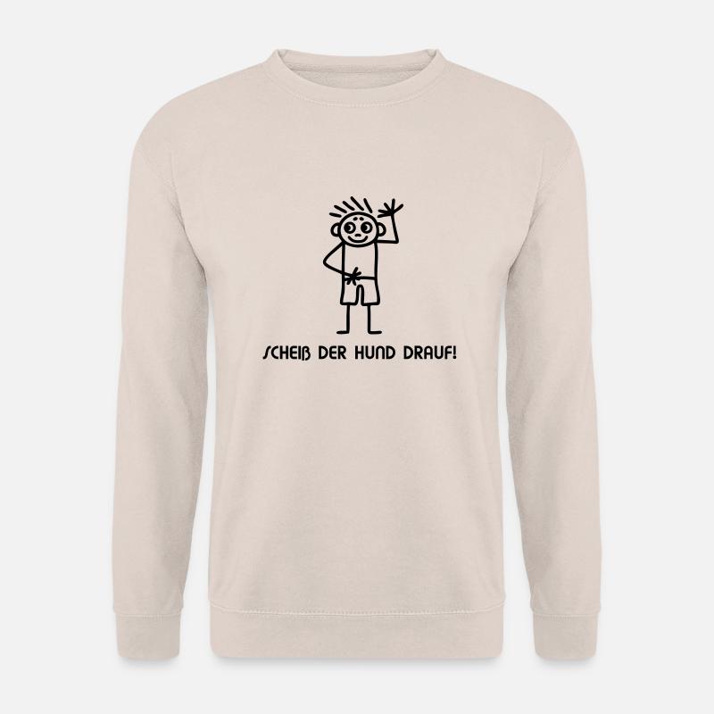 Strichmännchen scheiß drauf - Unisex Pullover - Sand