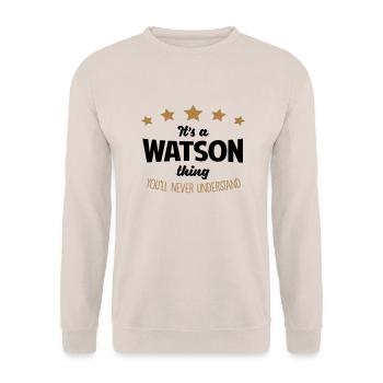 It's a watson name thing stars never unde - Unisex Sweatshirt - sand - Front - Alina (178cm) & Michal (187cm)