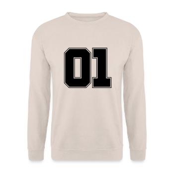 01 design - Unisex Pullover - Sand - Vorne - Alina (178cm) & Michal (187cm)