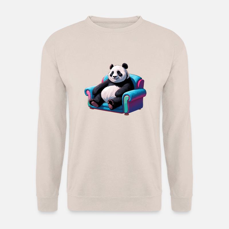Cool panda on the couch - Unisex Sweatshirt - sand