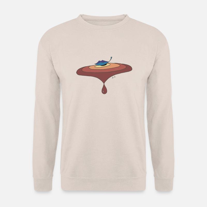 Blatt auf dem Wasser mit Tropfen - Unisex Pullover - Sand