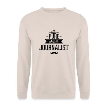 100 Prozent Journalist - Unisex Pullover - Sand - Vorne - Alina (178cm) & Michal (187cm)